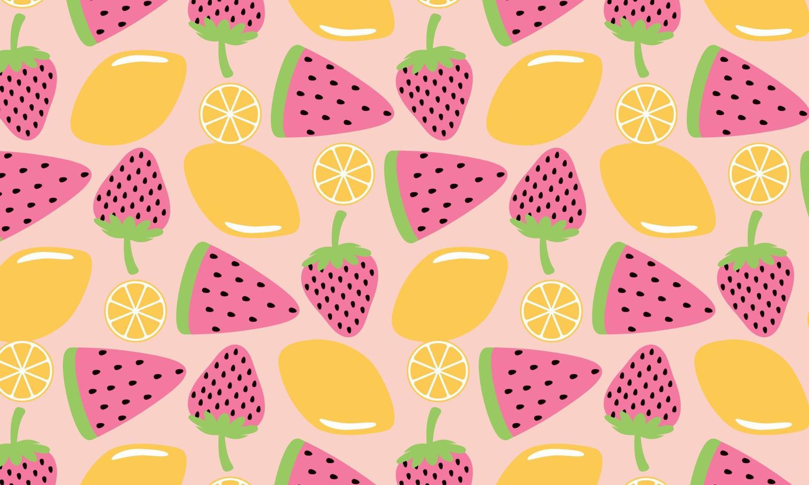 raccolta di frutta in illustrazioni in stile piatto disegnato a mano vettore