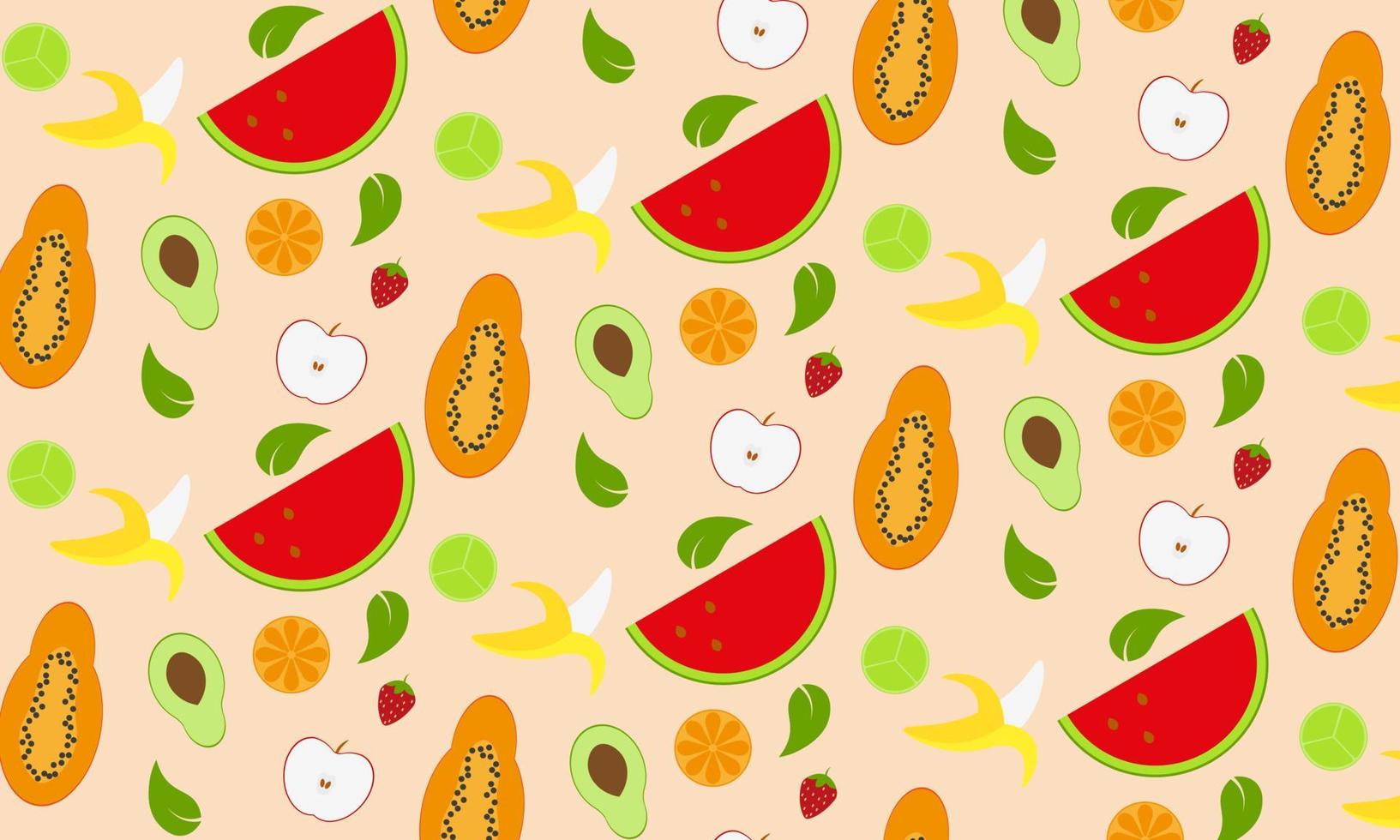 raccolta di frutta in illustrazioni in stile piatto disegnato a mano vettore