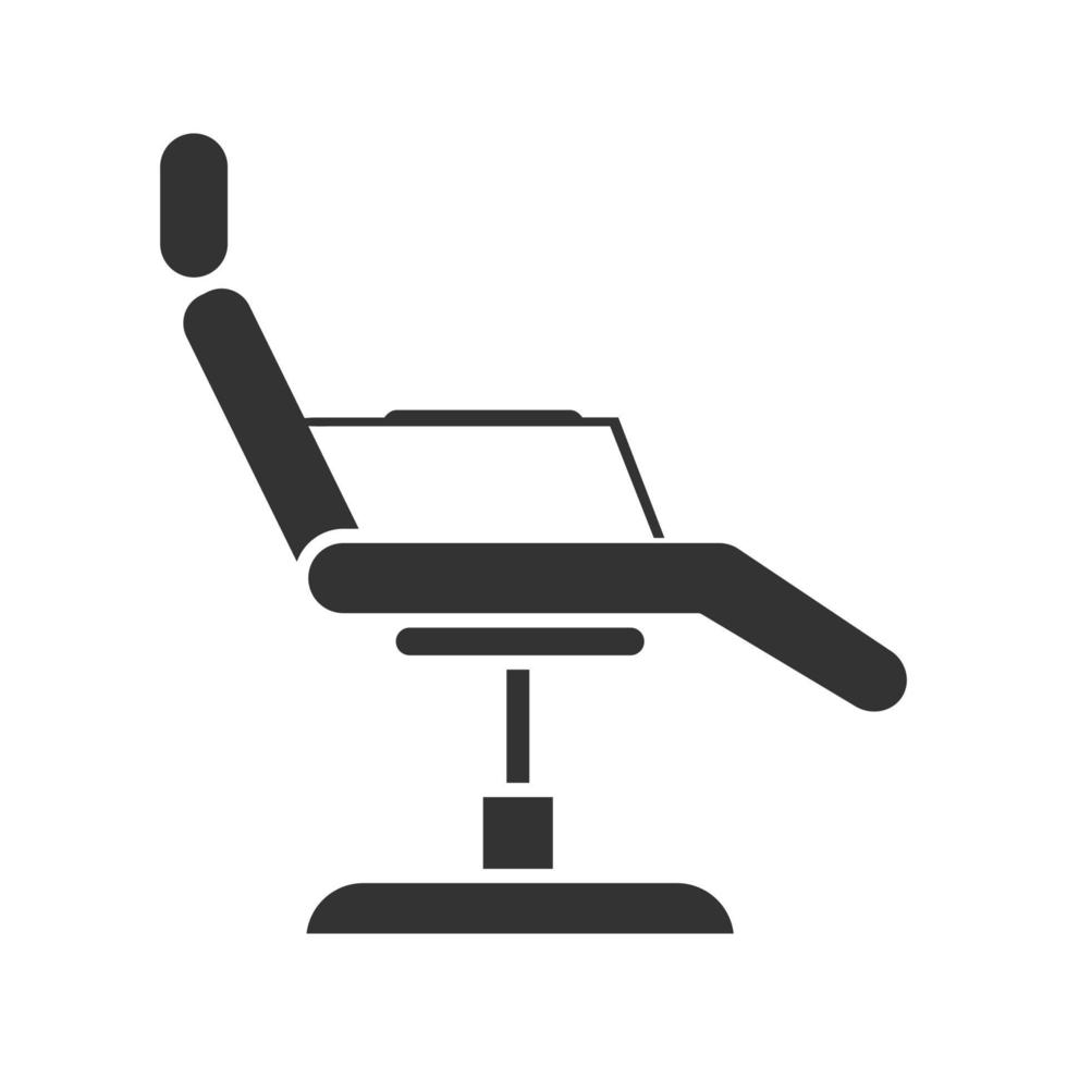 icona del glifo della sedia del tatuaggio. simbolo della sagoma. spazio negativo. illustrazione vettoriale isolato
