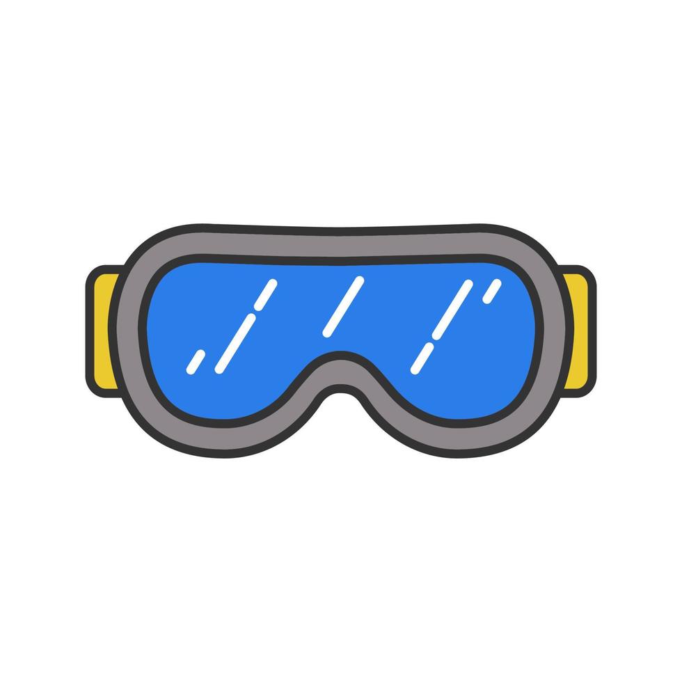 icona del colore degli occhiali da sci. occhiali da neve. occhiali di sicurezza. illustrazione vettoriale isolata