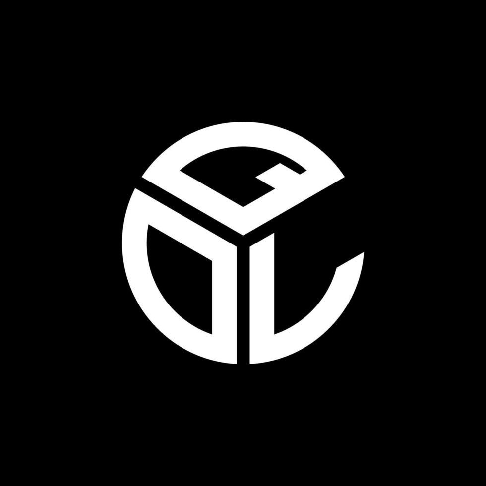 qol lettera logo design su sfondo nero. qol creative iniziali lettera logo concept. ql disegno della lettera. vettore