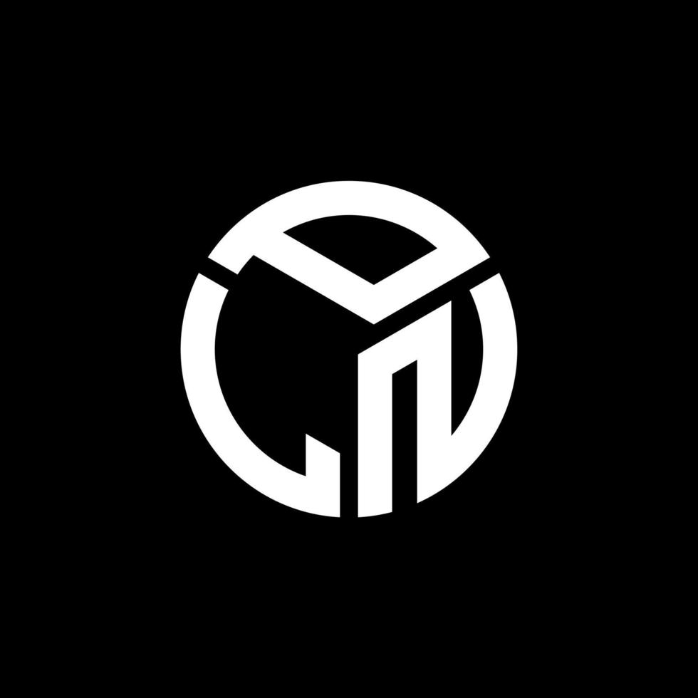 pln lettera logo design su sfondo nero. pln iniziali creative lettera logo concept. disegno della lettera pln. vettore
