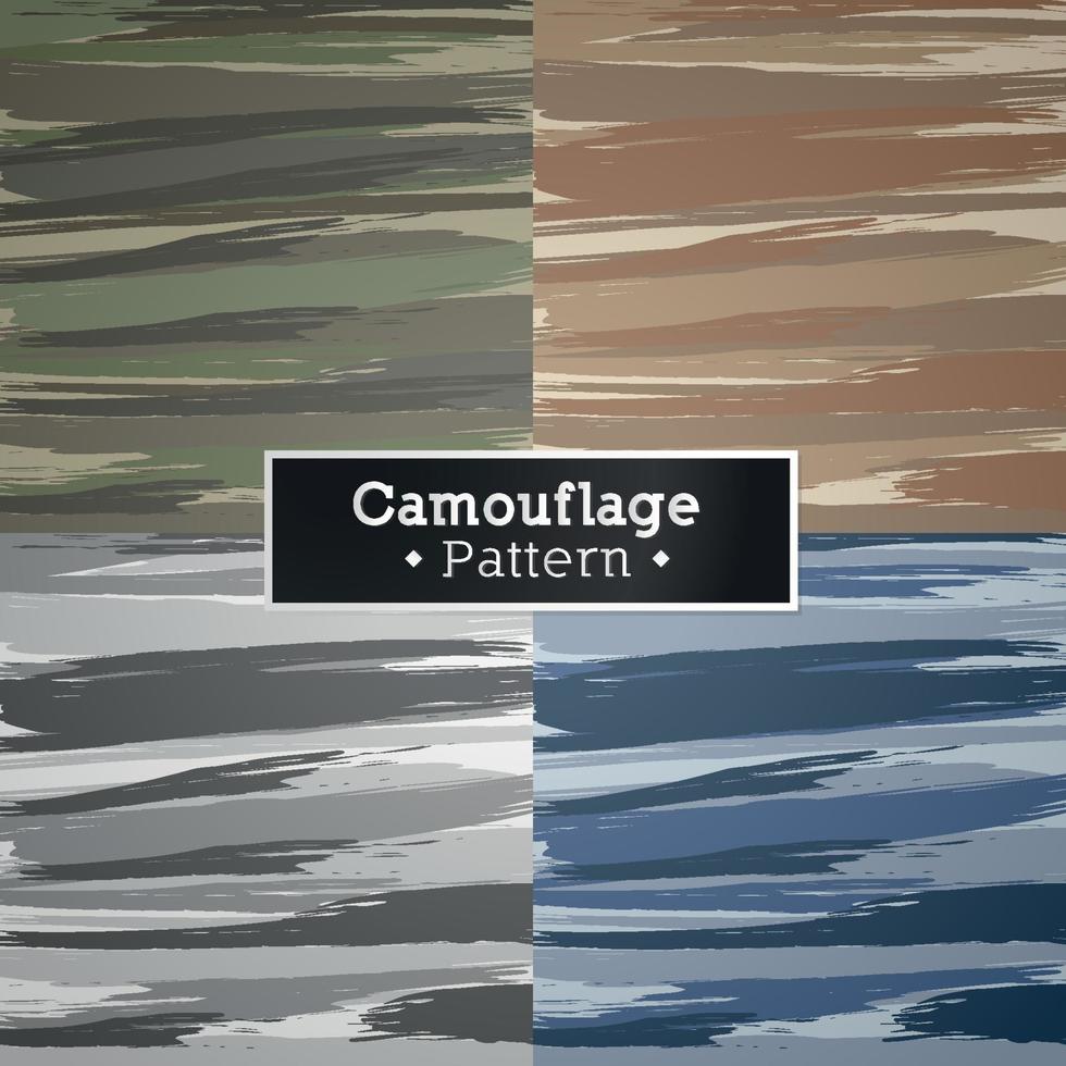 set di pennello arte astratta militare e esercito stealth camouflage pattern di sfondo vettore