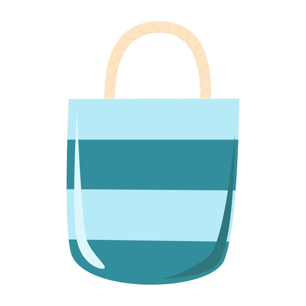 illustrazione isolata del vettore della borsa da spiaggia piatta blu