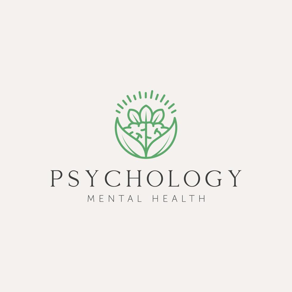 psicologia della salute mentale line art logo design vettore