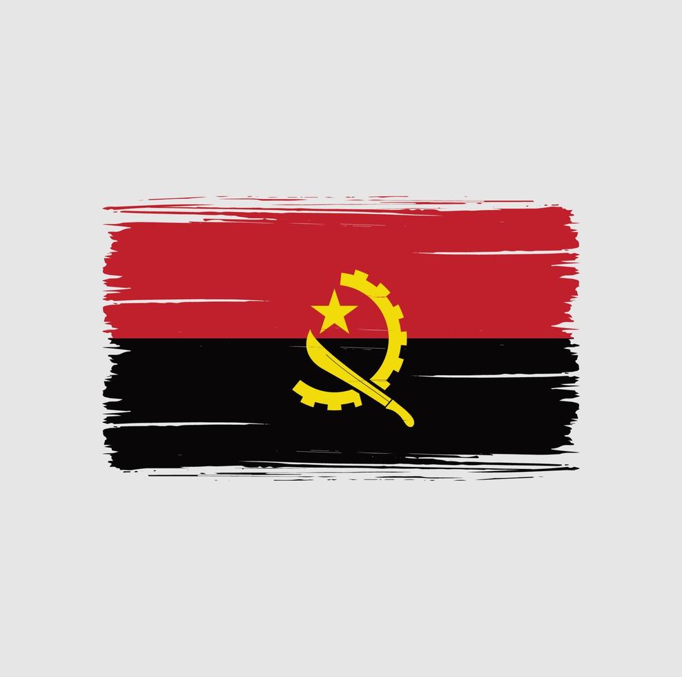 pennellate bandiera angola. bandiera nazionale vettore