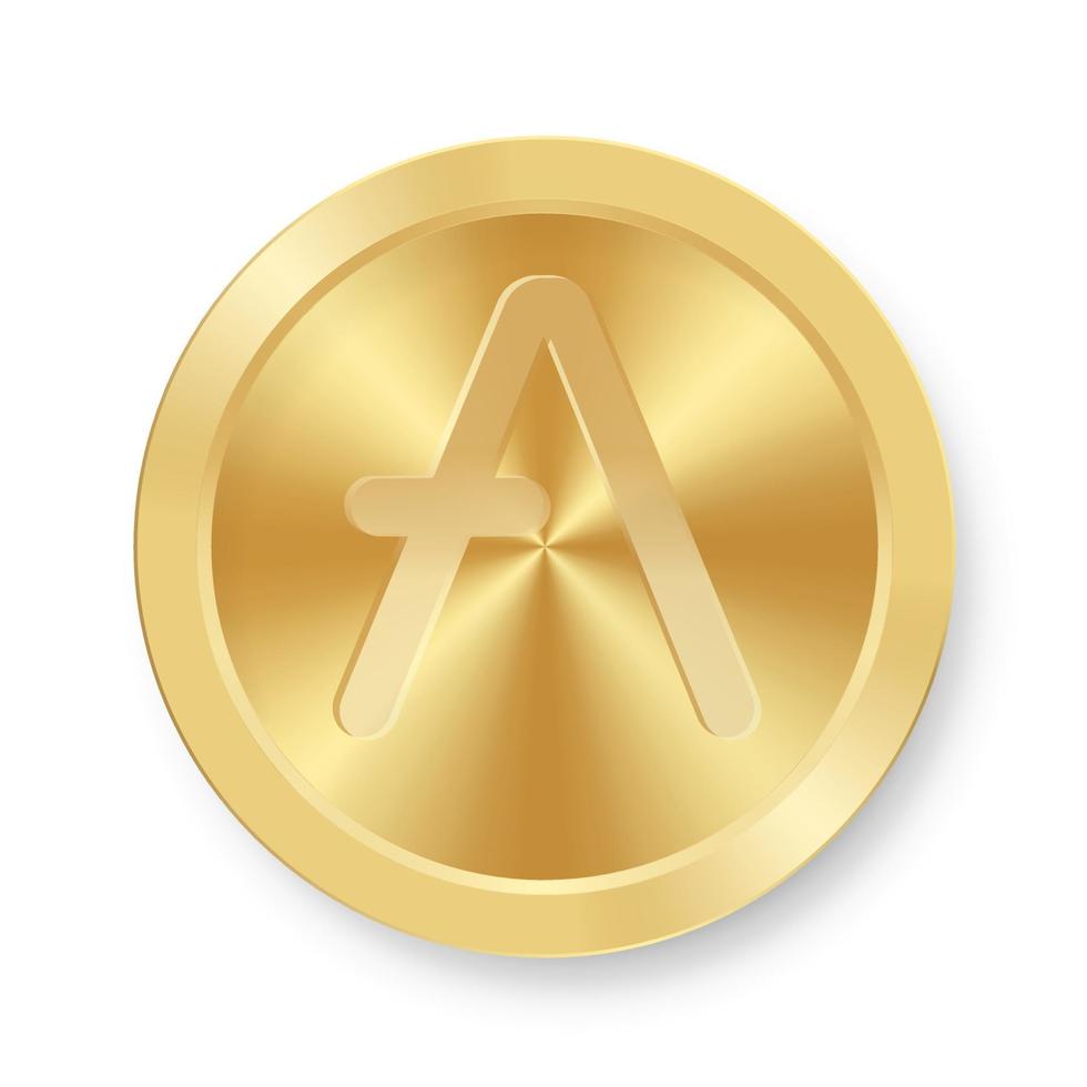 moneta d'oro di aave concetto di criptovaluta web internet vettore