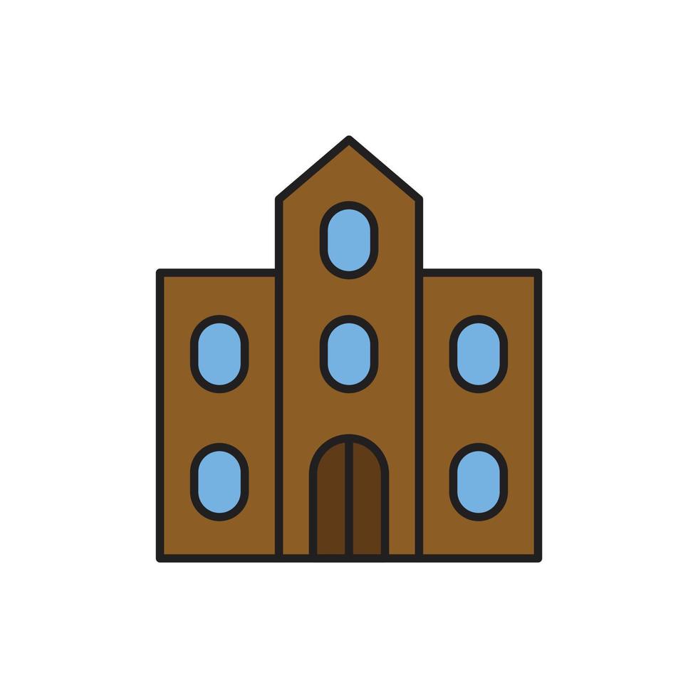 colore dell'icona dell'edificio per il sito Web, presentazione dei simboli vettore