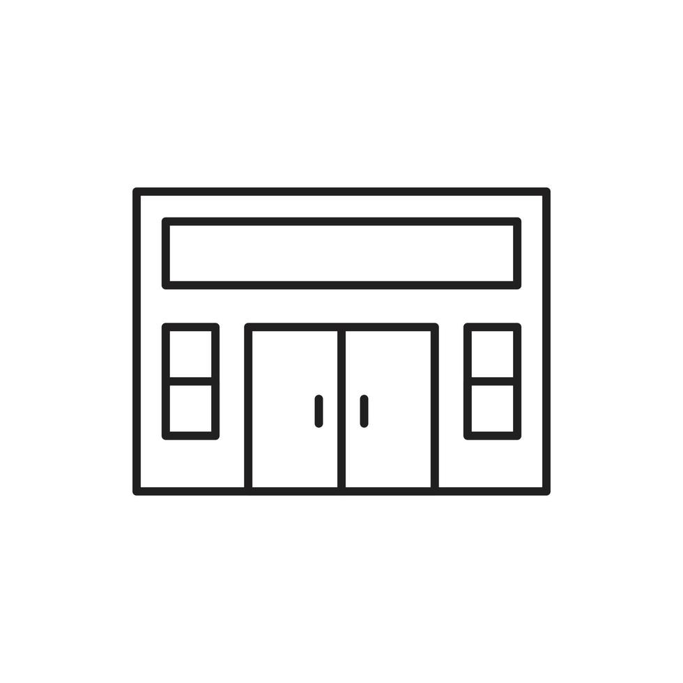 linea dell'icona del negozio di costruzione per il sito Web, presentazione di simboli vettore