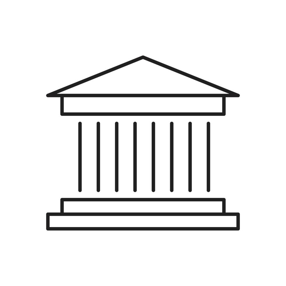 linea dell'icona della costruzione del museo per il sito Web, presentazione di simboli vettore