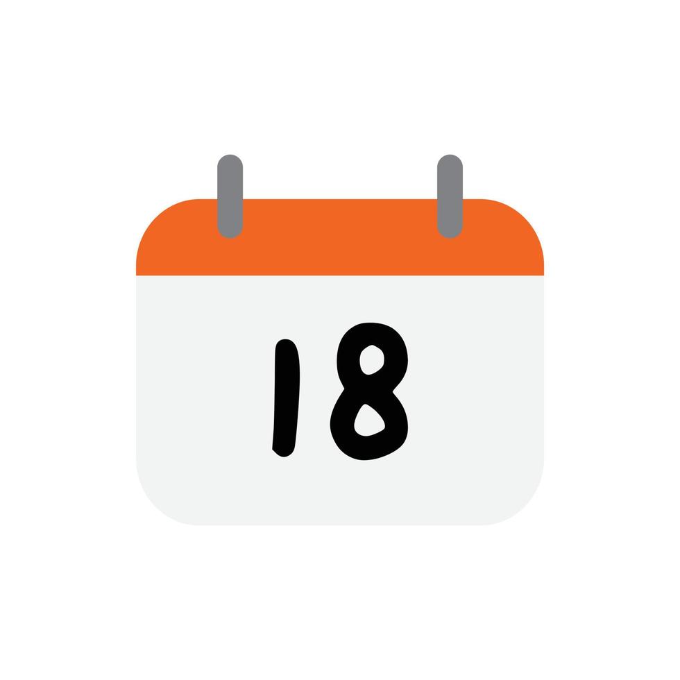 vettore calendario giorno 18 per sito Web, cv, presentazione