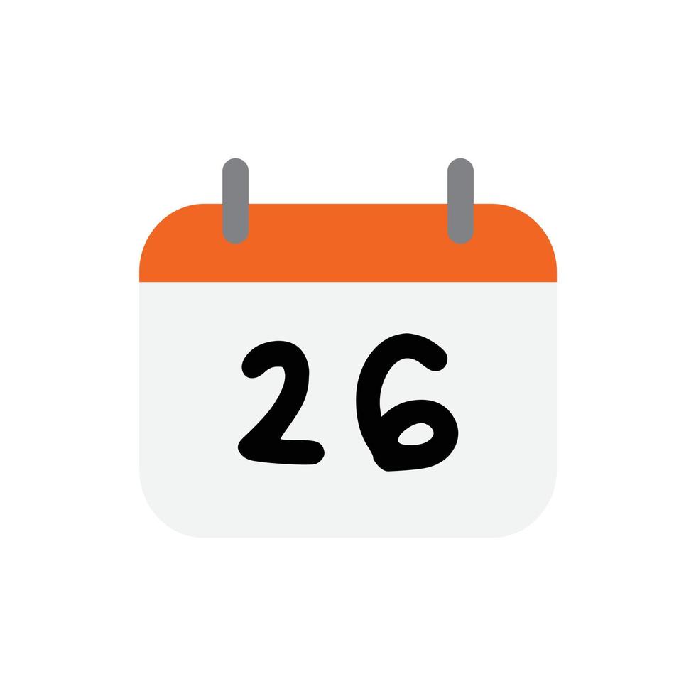 vettore calendario giorno 26 per sito Web, cv, presentazione