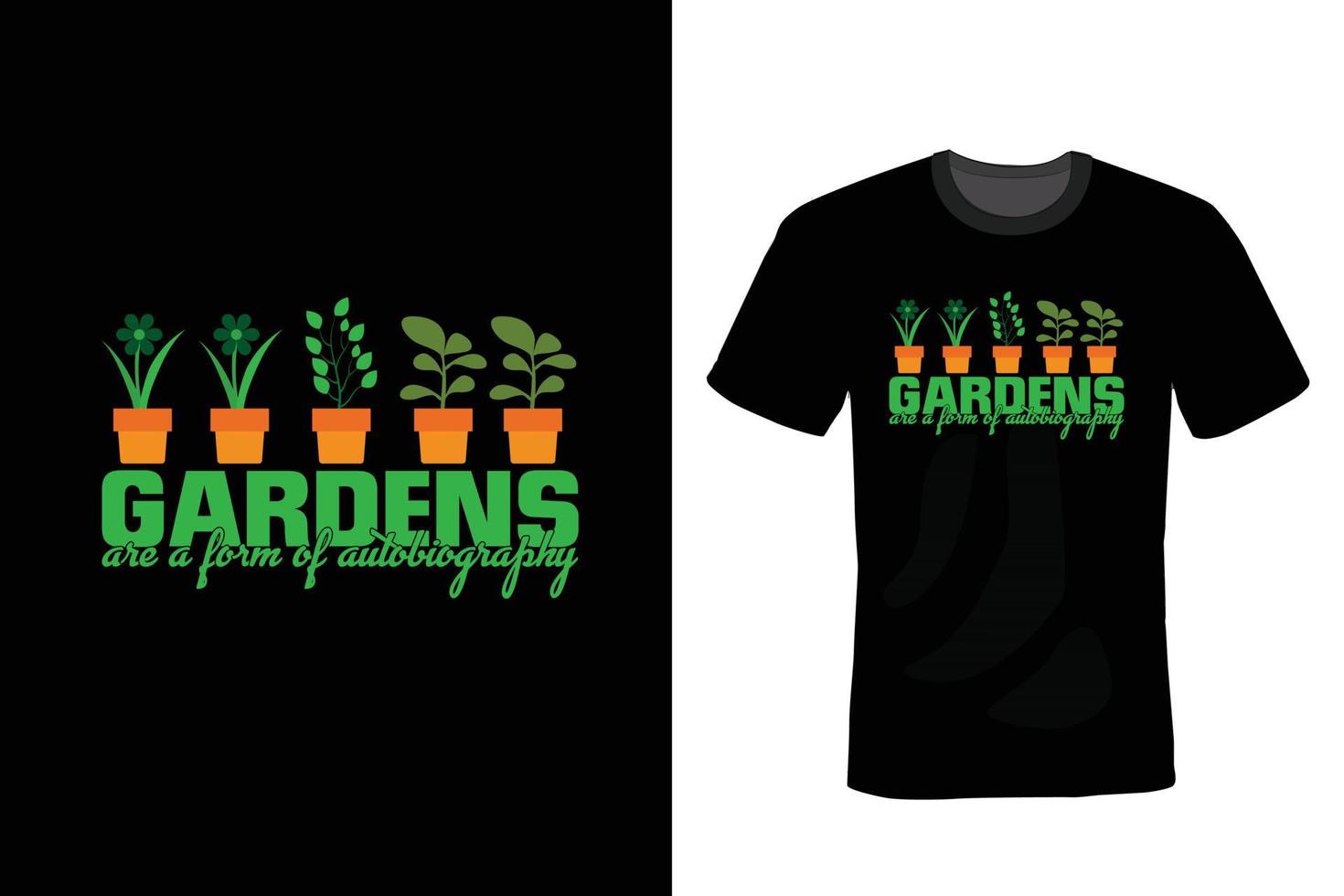 design t-shirt da giardino, vintage, tipografia vettore