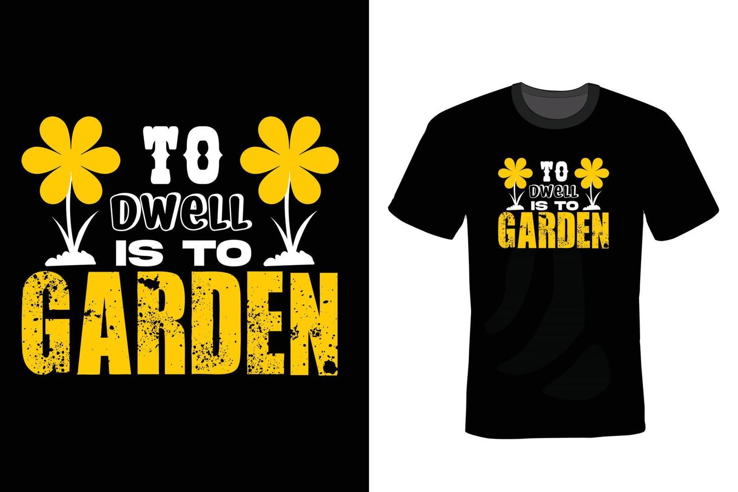 design t-shirt da giardino, vintage, tipografia vettore