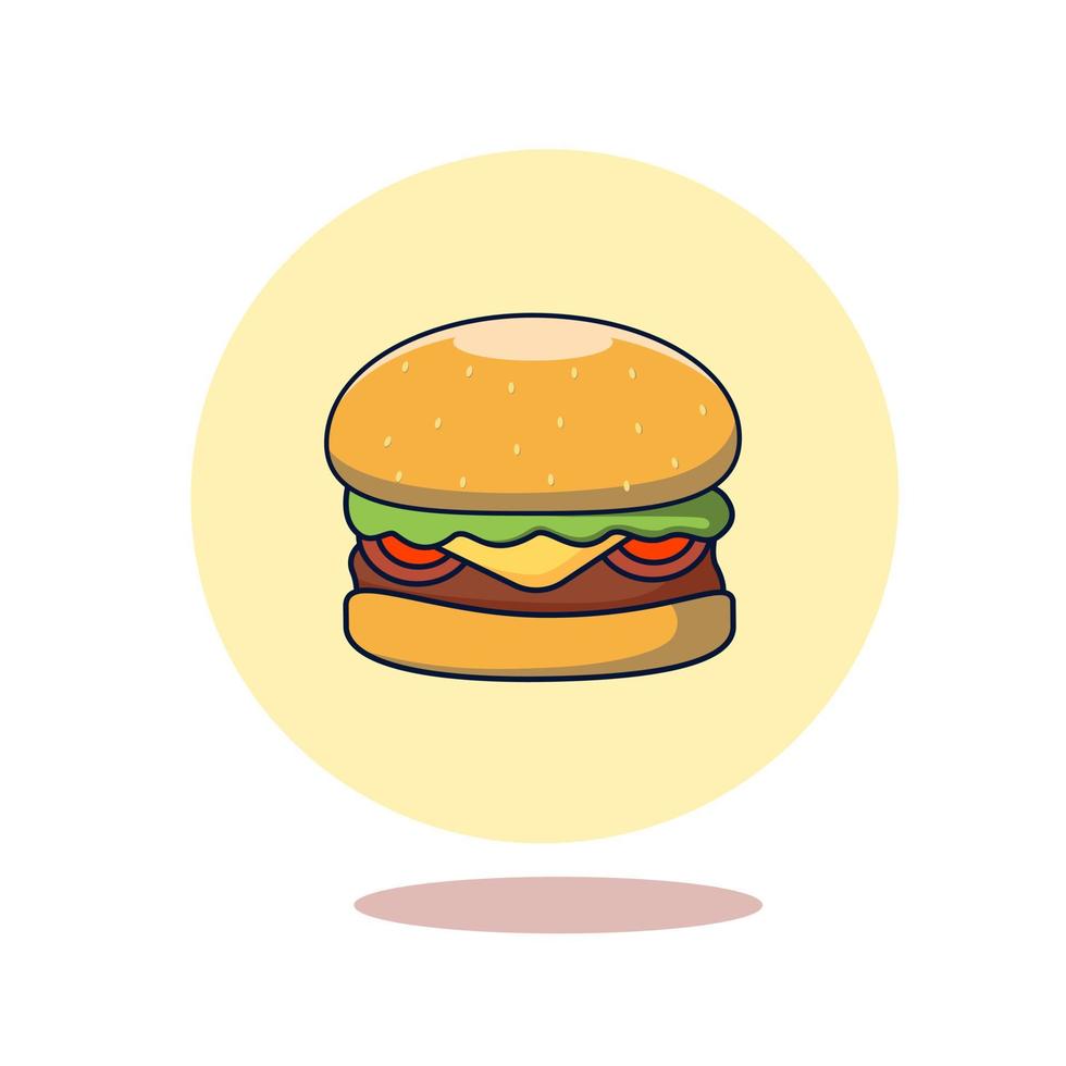fumetto illustrazione di hamburger. illustrazione vettoriale di fast food