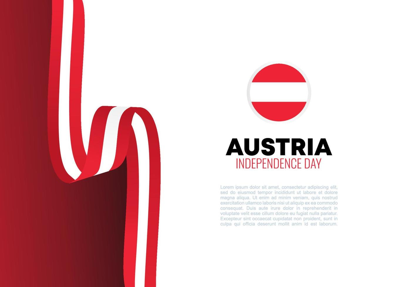 Festa dell'indipendenza dell'Austria per la celebrazione nazionale il 26 ottobre. vettore