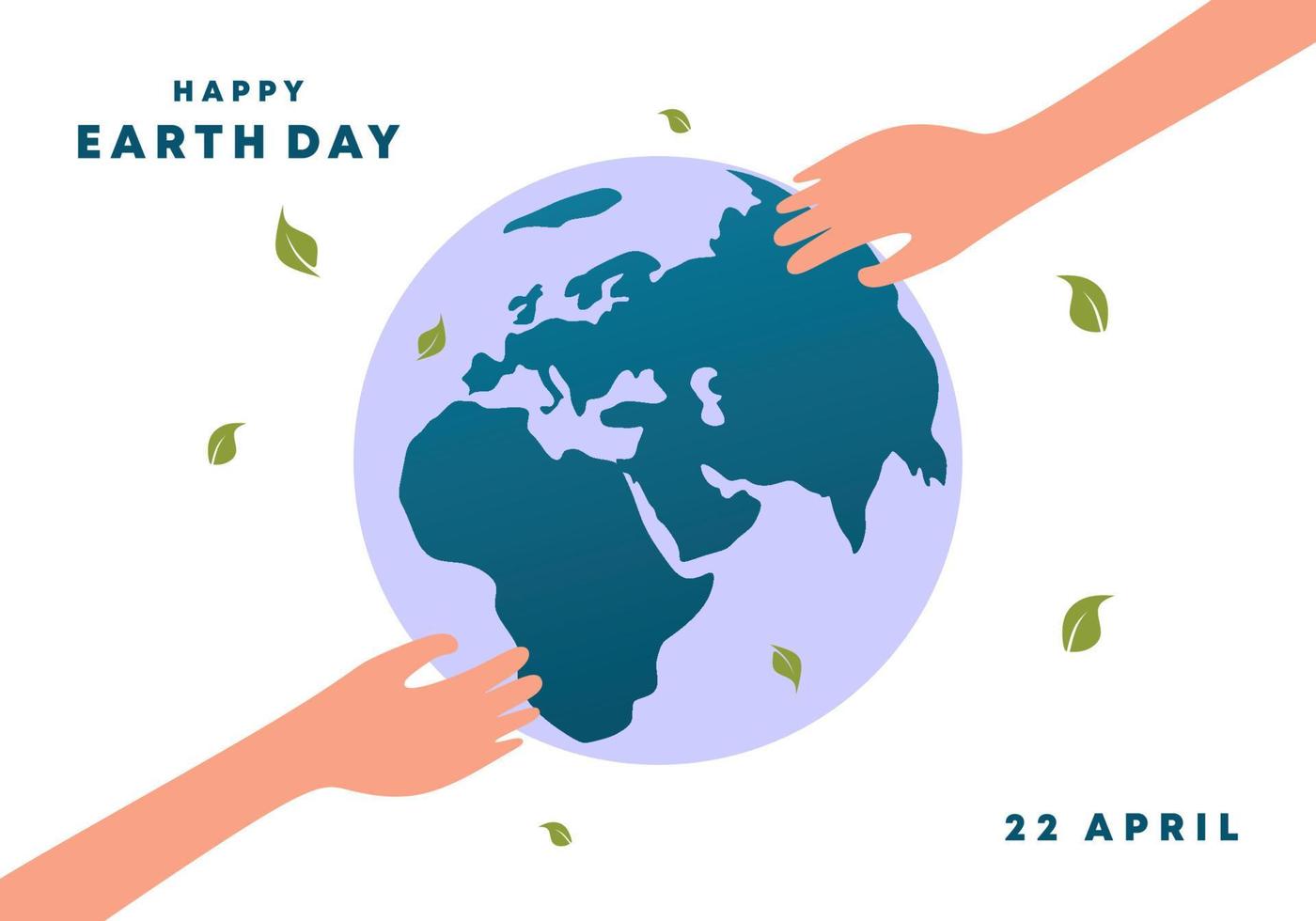 poster di felice giornata della terra con globo blu a mano il 22 aprile vettore