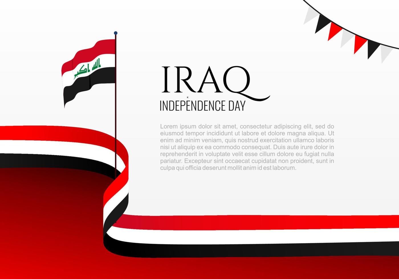 sfondo del giorno dell'indipendenza dell'Iraq per la celebrazione nazionale il 3 ottobre vettore