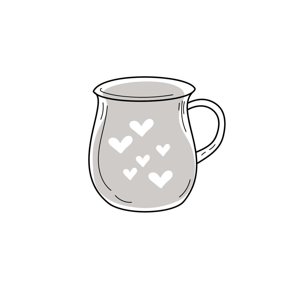 icona di doodle di contorno disegnato a mano della tazza. vettore