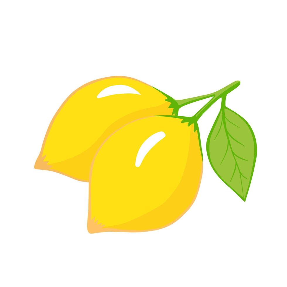 limone con foglie isolate su sfondo bianco. illustrazione per poster decorativo, emblema prodotto naturale, mercato degli agricoltori. perfetto per il packaging design di cosmetici e alimenti. vettore