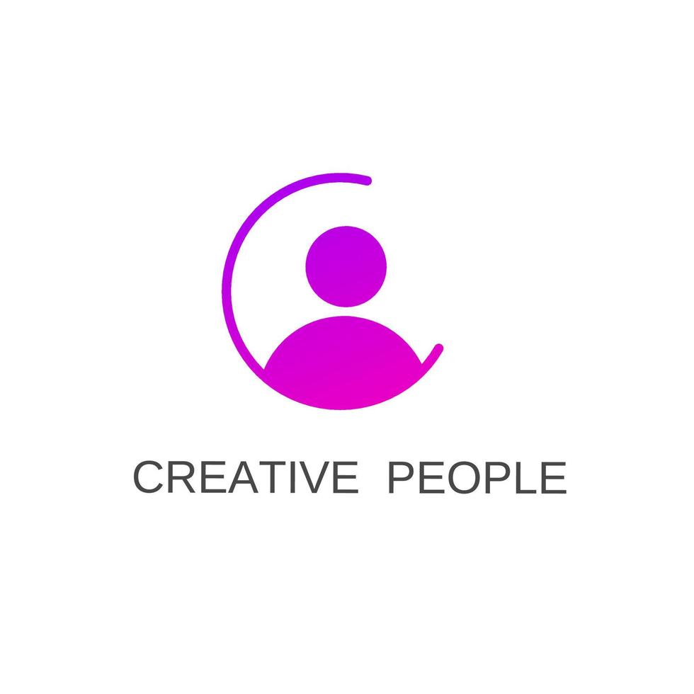 modello logo persone creative iniziale c vettore