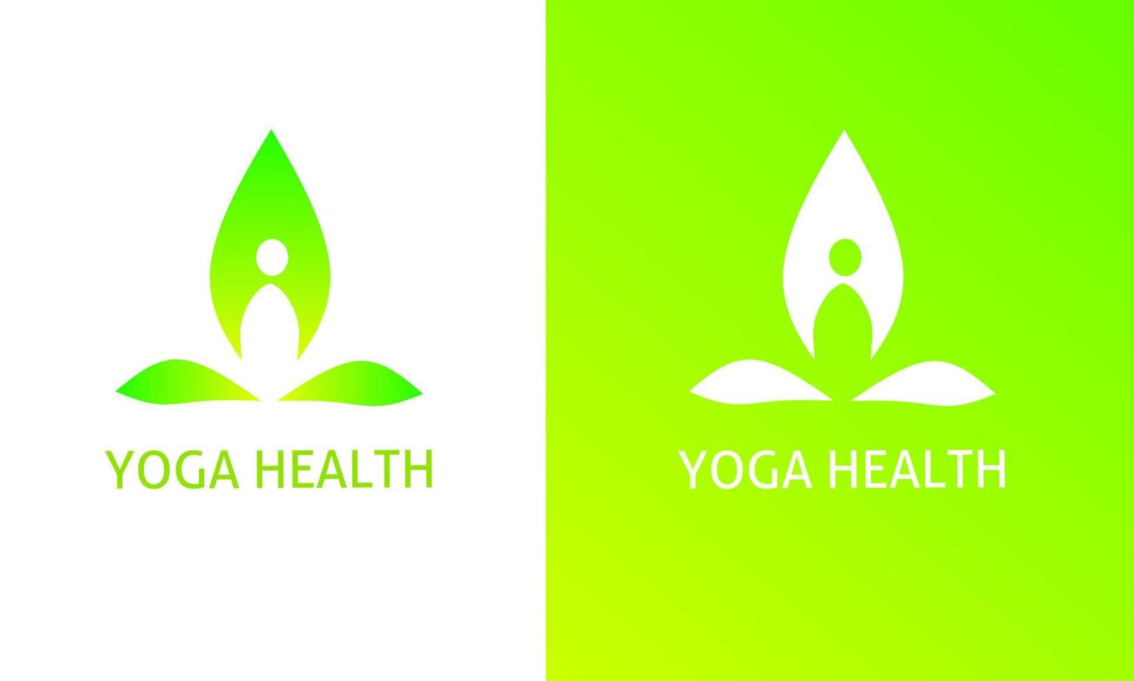 modello logo yoga salute colore verde vettore