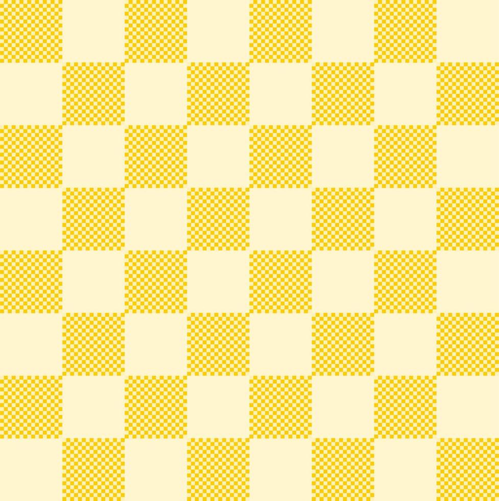sfondo a scacchi complesso tono giallo senza soluzione di continuità. modello di tovaglia. recupero, concetto di malattia. tessile, tessuto, carta, stampa, stoffa, banner, copertina, uso del sito web. vettore