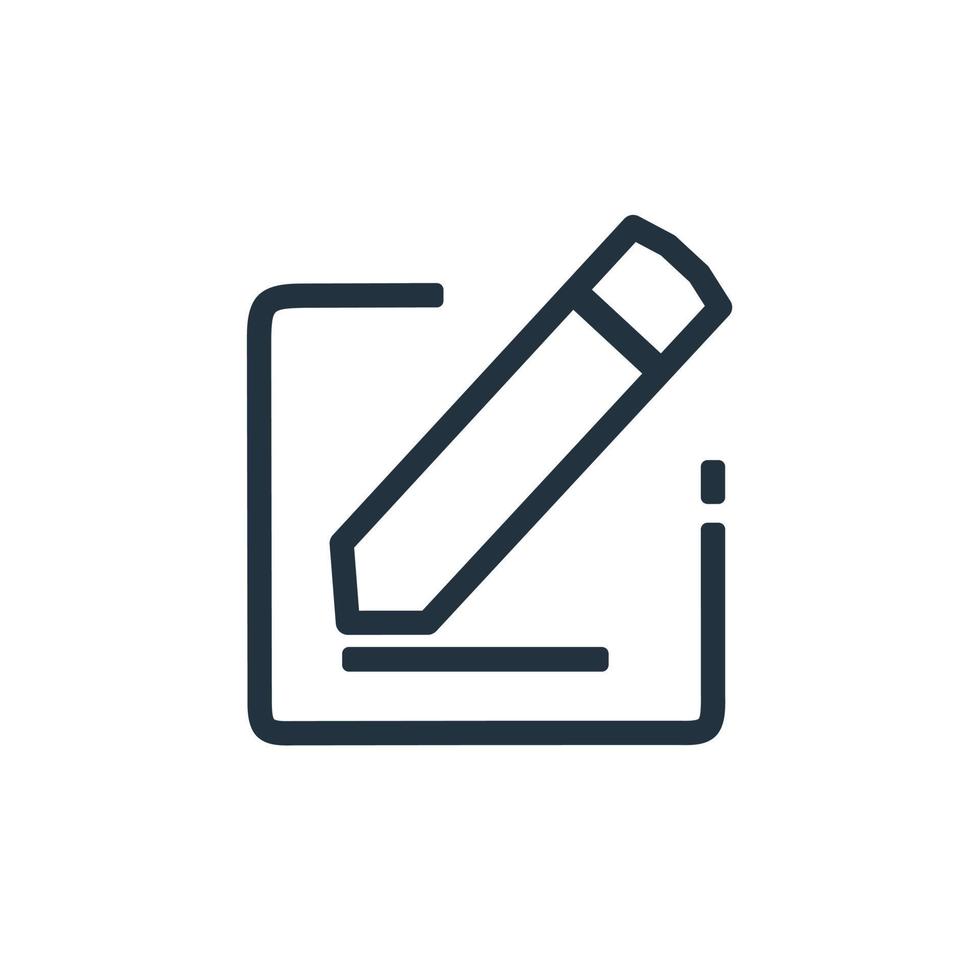 icona di modifica del design piatto in stile semplice e moderno isolato su uno sfondo bianco. simbolo della matita con carta per applicazioni web e mobili. illustrazione vettoriale