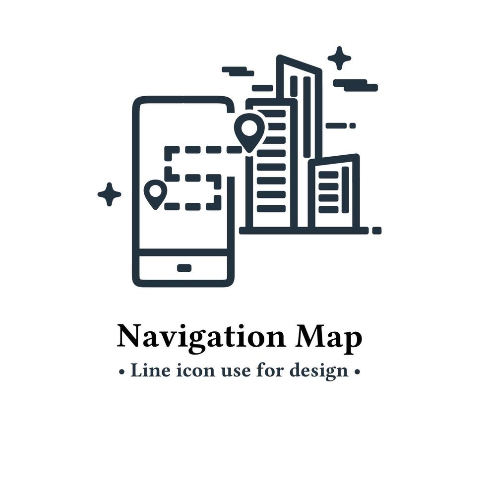 icona di navigazione mappa isolata su sfondo bianco per elemento di design, illustrazione vettoriale simbolo gps per applicazioni web e mobili.