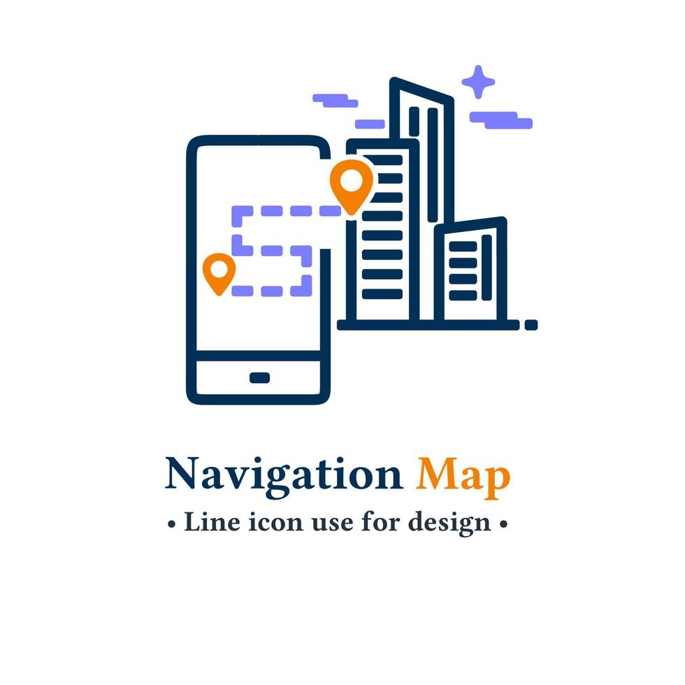 concetto di icona di navigazione mappa isolato su uno sfondo bianco. simboli direzionali per applicazioni web e mobile. illustrazione vettoriale