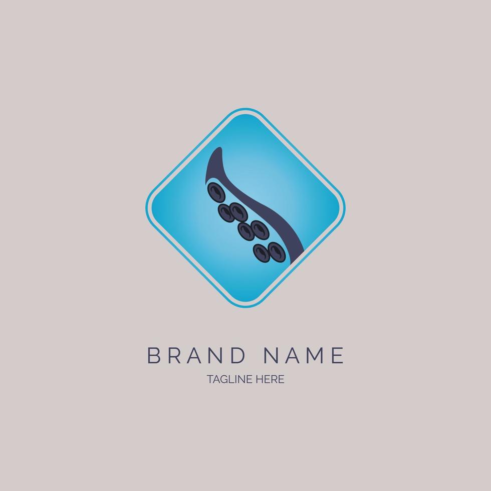 modello di progettazione del logo del tentacolo del calamaro del polpo per il marchio o l'azienda e altro vettore