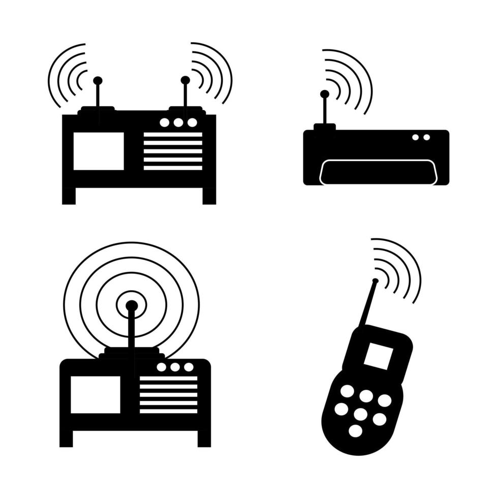 icona del trasmettitore wireless. impostare l'illustrazione vettoriale, il design dell'icona vettoriale del trasmettitore wireless a colori e nero può essere utilizzato per dispositivi mobili, ui, web