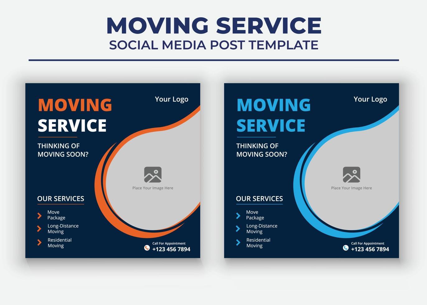 modelli di social media di trasloco, modello di social media di servizio di trasloco vettore