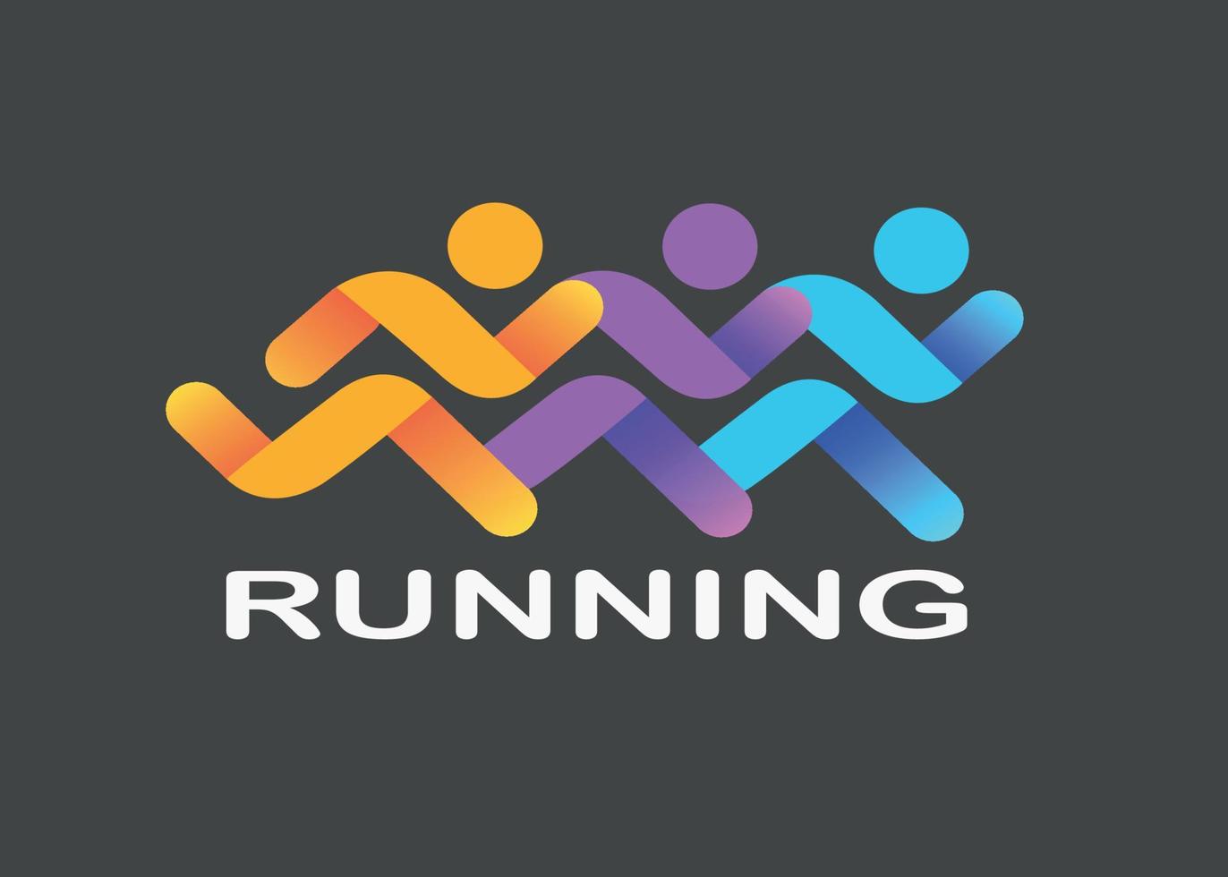 maratona correre persone colorate, simboli, logo. vettore