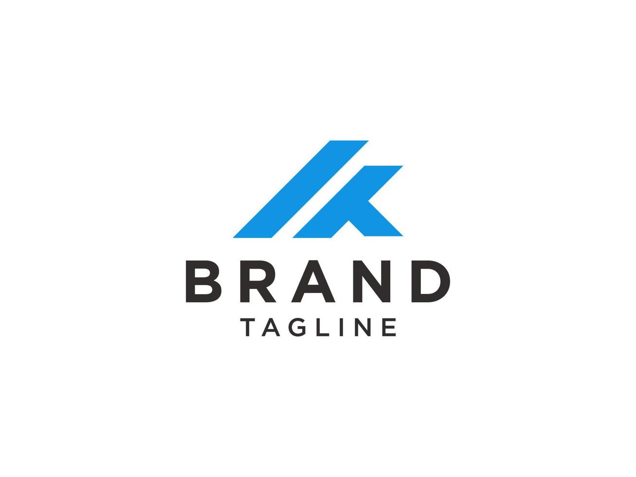 logo astratto della lettera iniziale k. stile di forma geometrica blu isolato su priorità bassa bianca. utilizzabile per loghi aziendali e di branding. elemento del modello di progettazione logo vettoriale piatto.