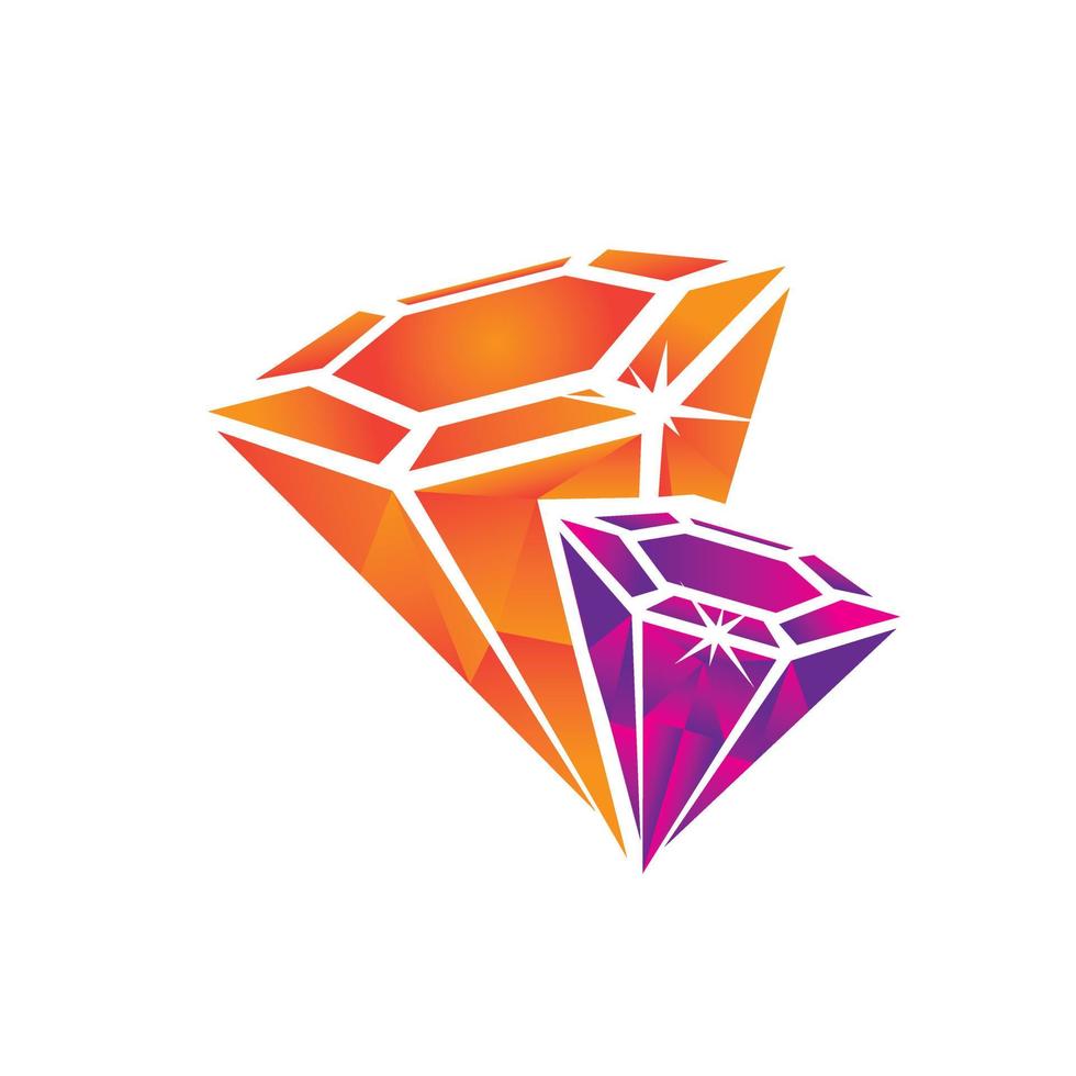 design di clip art di gioielli con logo di diamanti vettore