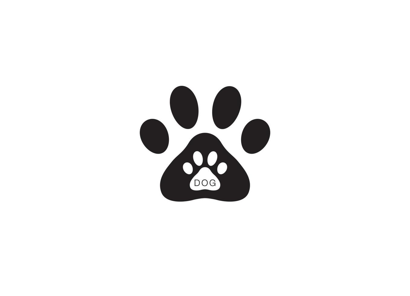 vettore impronte di cane nero con lettere di cane nero