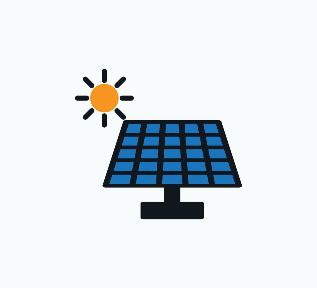 modello di progettazione del logo di vettore dell'icona della cella solare