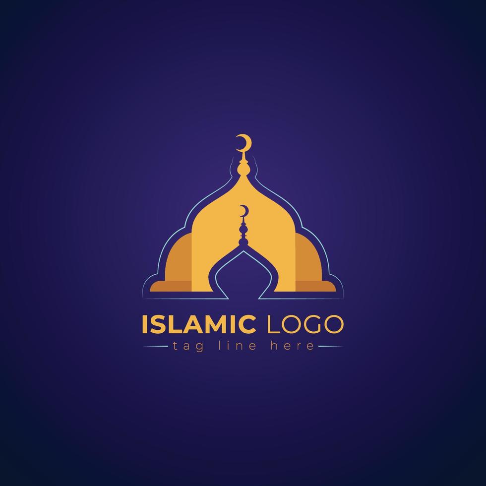 concetto creativo minimal ramadan e eid mubarak logo islamico design vettore