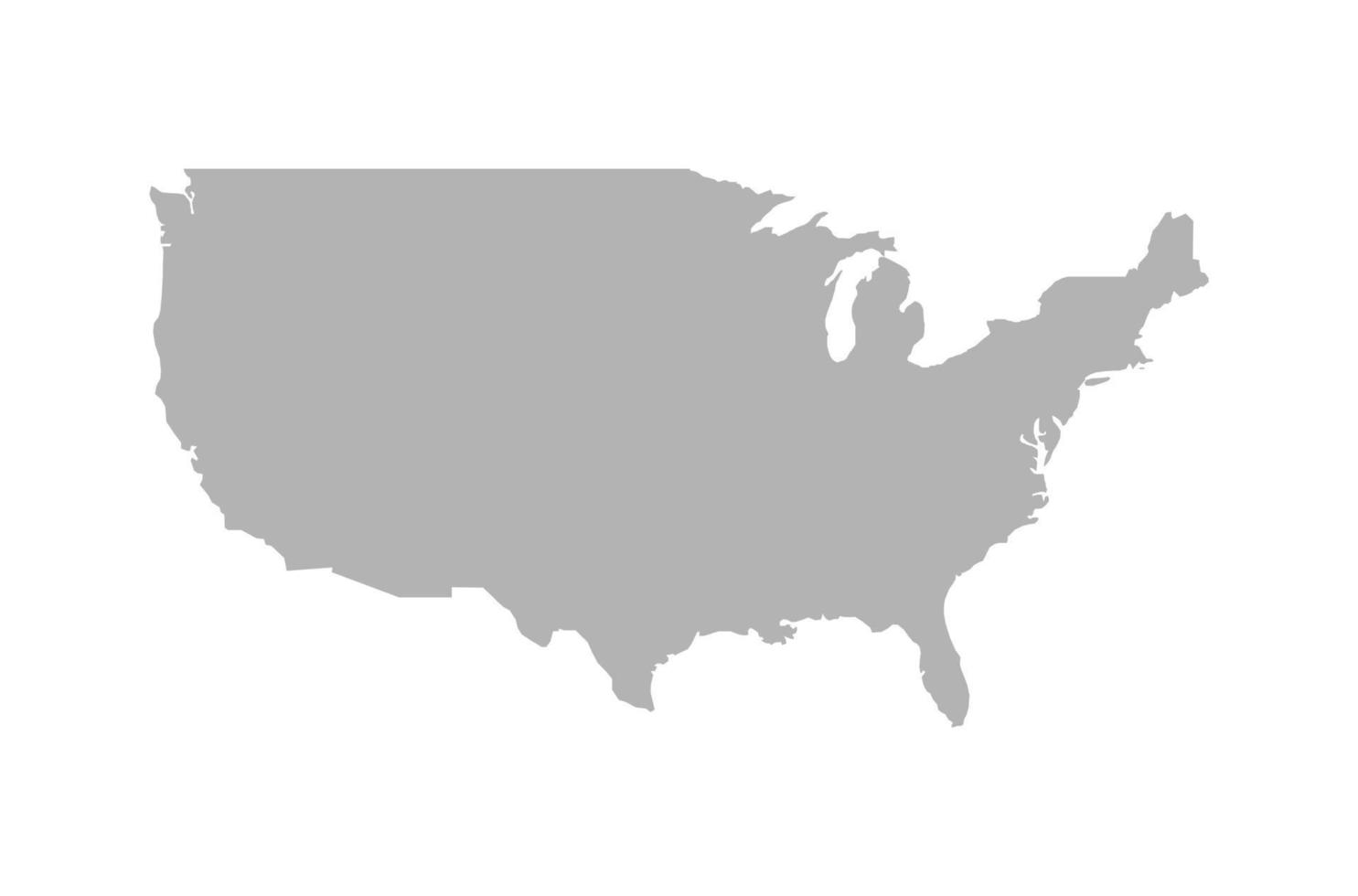 mappa vettoriale degli stati uniti d'america su sfondo bianco