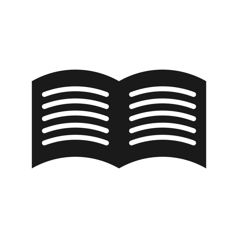 icona di vettore del libro aperto su priorità bassa bianca