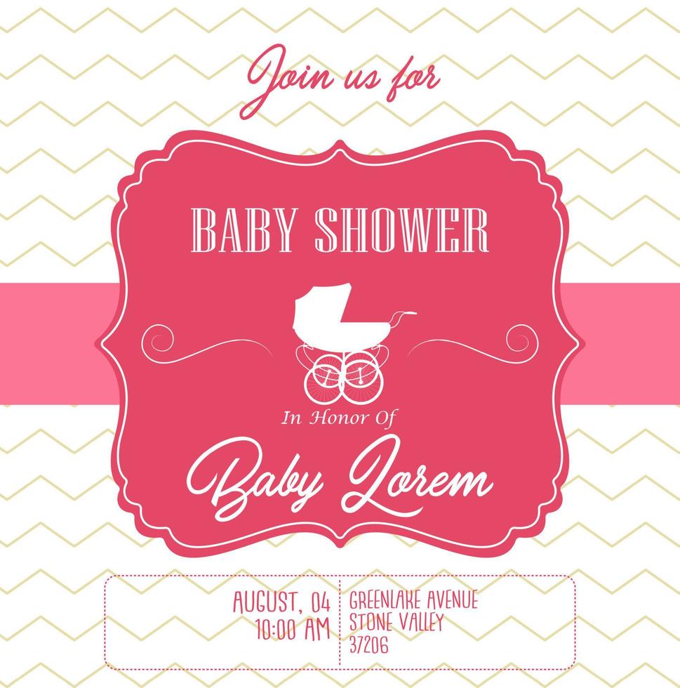 biglietto d'invito per baby shower vettore