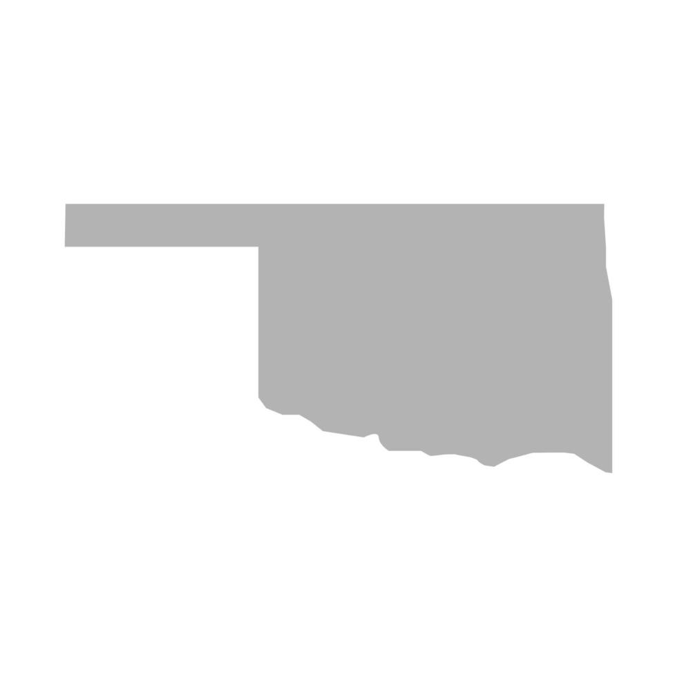 icona del vettore della mappa dell'oklahoma su sfondo bianco isolato