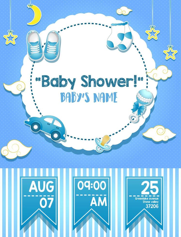 biglietto d'invito per baby shower vettore