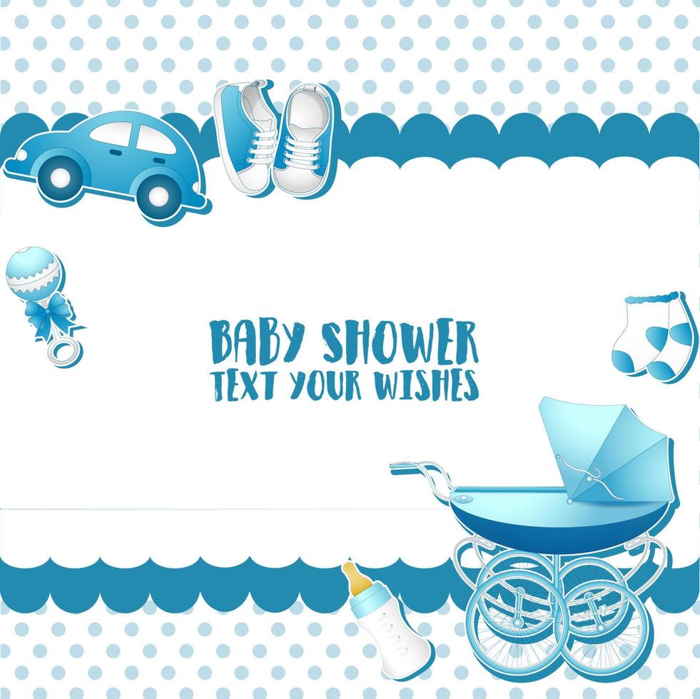 modello di biglietto d'invito per baby shower vettore