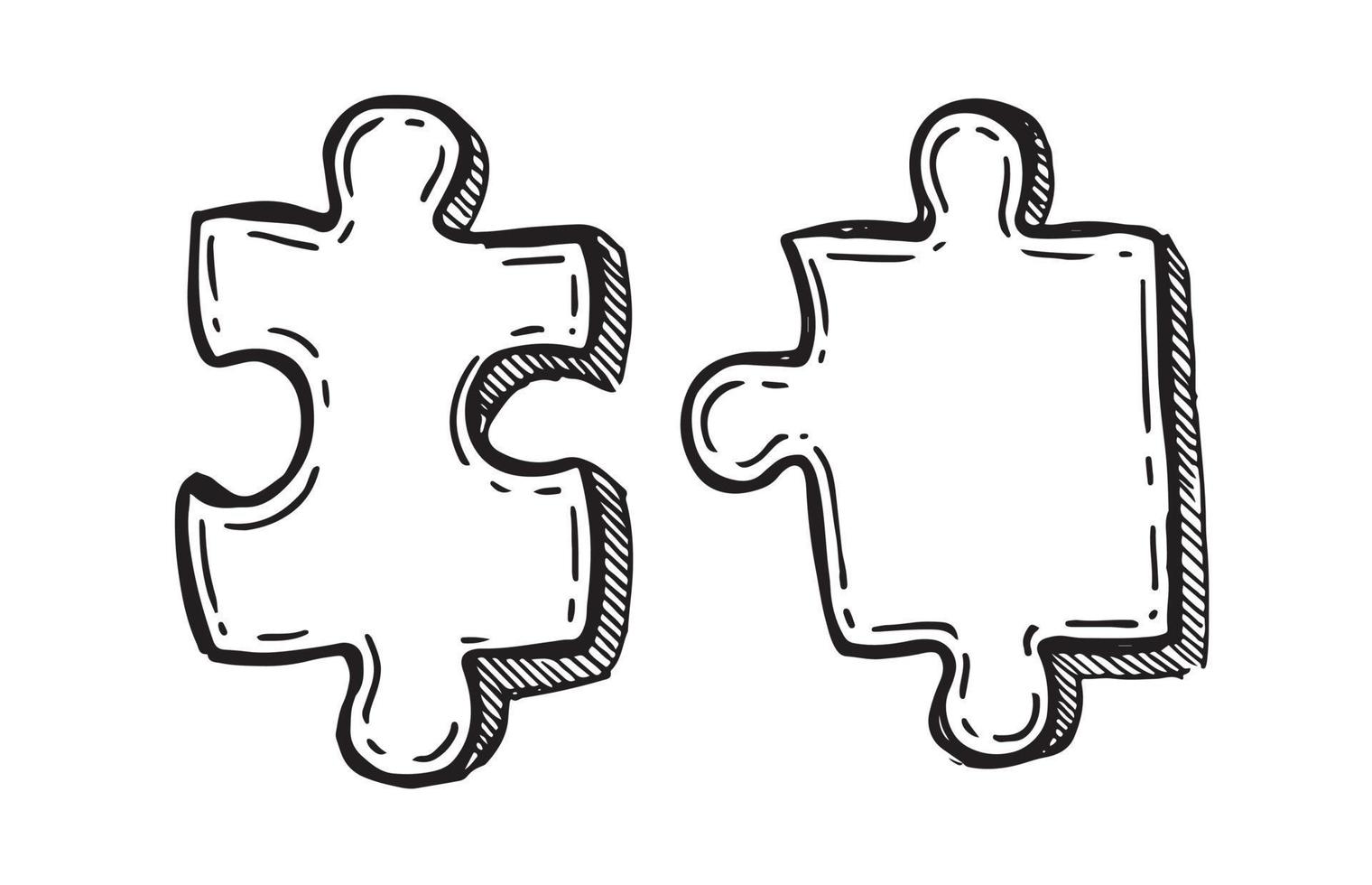 puzzle illustrazione vettoriale disegnato a mano.