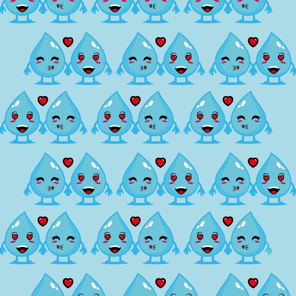 carino divertente acqua goccia d'acqua su sfondo blu.vettore cartone animato kawaii personaggio illustrazione design vettore