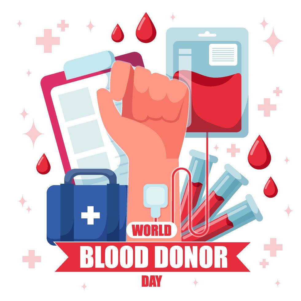 concetto di giornata mondiale del donatore di sangue vettore