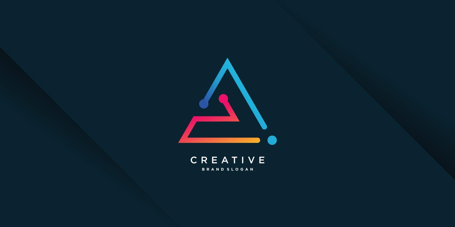 tecnologia logo creativo con parte vettoriale premium a forma di triangolo 4