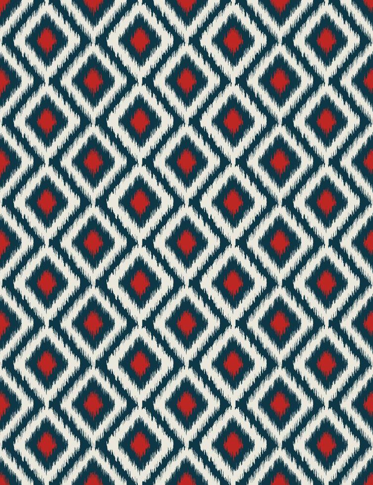 moderno colore rosso verde ikat diamante griglia forma geometrica motivo senza cuciture sfondo. utilizzare per tessuto, tessuto, copertina, elementi decorativi, avvolgimento. vettore